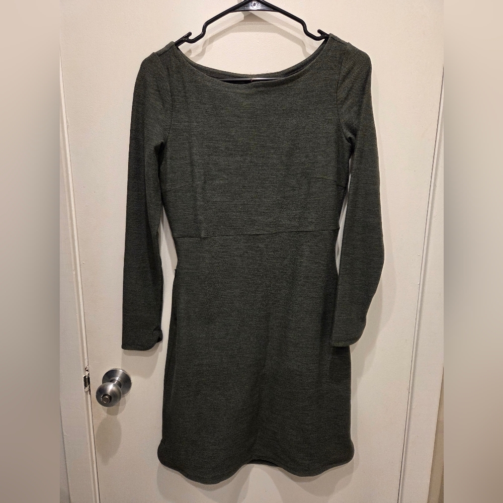 Gray Long Sleeve Jersey Mini Dress